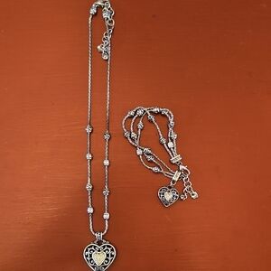 Elegant Brighton Heart Necklace and Bracelet Set